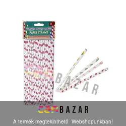 Papír szívószál gyümölcsös mintákkal 16 db-os