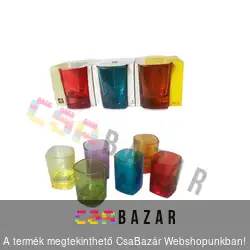 Színes Stampedlis üvegpohár 6 db-os Viva