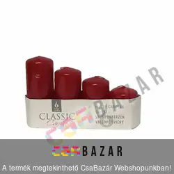 Adventi gyertya 4 db-os piros-metál lépcsőzetes