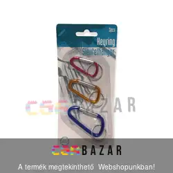 Kulcstartó karabíner alumínium 3 db-os