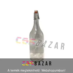 Pálinkás üveg 1,0L négyszögletű, csatos