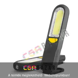Mágneses steklámpa COB + SMD LED-del, akasztóval - vészjelzővel