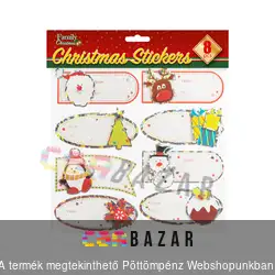 Karácsonyi ajándék címke 3D 8db-os