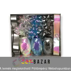 Díszkötöző szalag és masni szett gyöngyházfényű 13 db-os