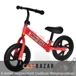 Fémvázas oktató bicikli, futóbicikli piros