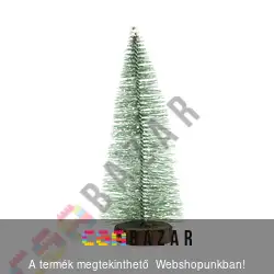 Mini dekor műfenyő fa talpon havas zöld - 25 cm