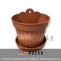 Fali kaspó alátéttel terrakotta