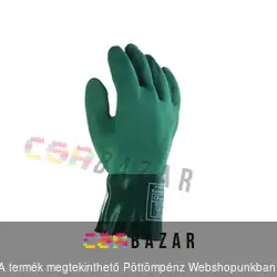 Mártott PVC kesztyű pamut béléssel zöld