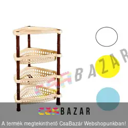 Műanyag sarokpolc, 4 polccal 75 cm