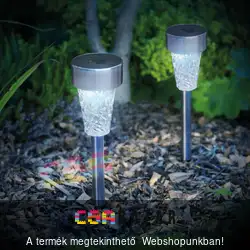 Leszúrható LED-es szolár lámpa - hidegfehér - 38 cm