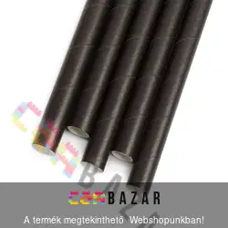 Papír szívószál fekete színben 150 db-os