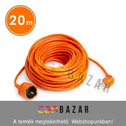 Hálózati lengő hosszabbító 20 m narancssárga - 3 x 1,50 mm²