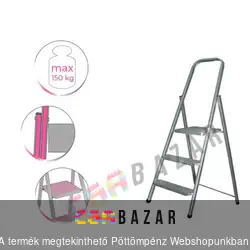 Háztartási fém létra 3 fokos