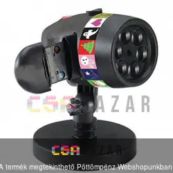 Karácsonyi fényjáték 12 mintával - partyfény kivetítő cserélhető képekkel