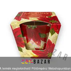 Illatgyertya, illatmécses üvegben Christmas flower - Sparkle gold