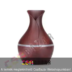 Fa hatású aromaterápiás párologtató, ultrahangos párásító és illatosító barna - váza forma (130 ml)