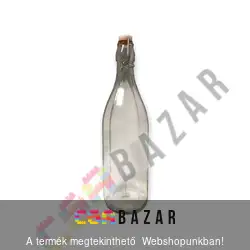 Pálinkás üveg 1 L sokszögletű, csatos kupakkal