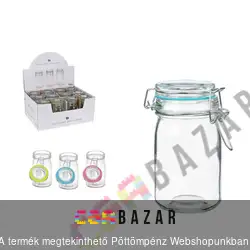 Csatos tárolóüveg, üveg fűszertartó 250 ml