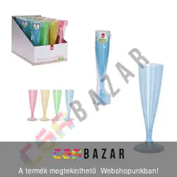Műanyag pezsgőspohár 4 db / csomag - színes