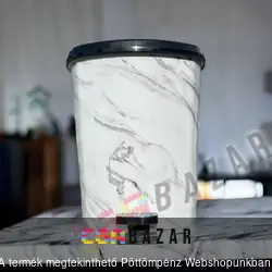 Pedálos szemetes kuka 20 L - fehér márvány mintás