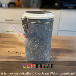 Aromazáró fém kávésdoboz, díszdoboz - henger