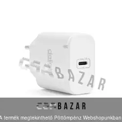 Hálózati adapter Type-C 20 watt - gyorstöltő - fehér