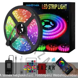 RGB LED szalag 5 m - 12V - mobiltelefonos távirányítással