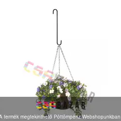 Virágcserép, kaspó akasztó hosszabbító - fekete - 30 cm