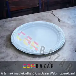 Eldobható lapos tányér 220 mm 100 db/csomag - újrahasználható műanyag