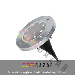 LED-es leszúrható szolár lámpa kör alakú, középfehér - 12 cm