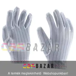 Antisztatikus karboncsíkos nylon ESD kesztyű S méret - fehér