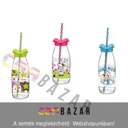 Üveg szívószállal 500 ml