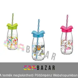 Üveg szívószállal 250 ml