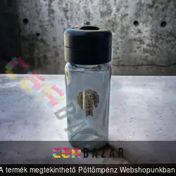 Üveg fűszertartó csavaros tetővel - fekete/szürke - 245 ml