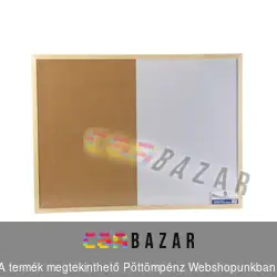 Kombinált parafatábla + fehér tábla 80x60 cm