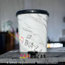 Pedálos szemetes kuka 6 L - fehér márvány mintás