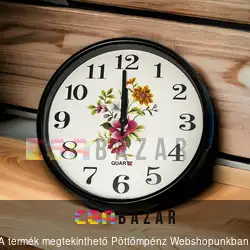 Falióra 20 cm csendes - Virág mintákkal