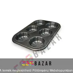 6 db-os bevonatos bordás muffinsütő