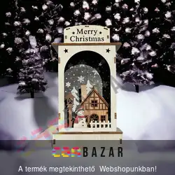 Karácsonyi LED -es dísz, lámpás 22 cm - fehér