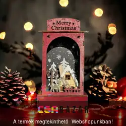 Karácsonyi LED -es dísz, lámpás 22 cm - piros