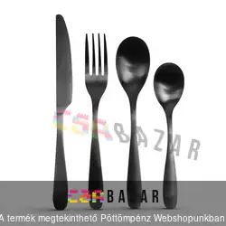 Evőeszköz készlet - matt fekete - 16 részes