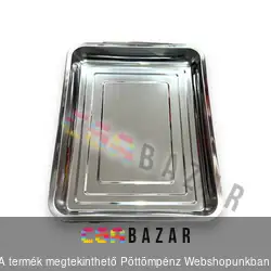 Inox tálca 44cm x 34cm x 4cm - magasfalú
