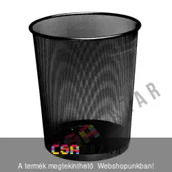 Kerek fémhálós papírkosár - fekete
