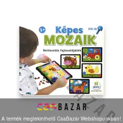 Képes mozaik - beillesztős, kirakós fejlesztőjáték - 200 db tüskével