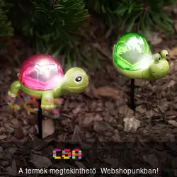 LED-es szolár lámpa hidegfehér 10 x 6 x 15 cm - flamingó, teknős, csiga