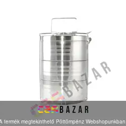 Rozsdamentes acélból készült ételhordó duplafalú 3 részes - 14,5 cm