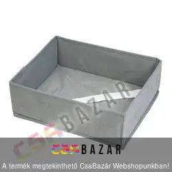Összecsukható fehérnemű tároló rendező - 30x26x10 cm - szövet tárolódoboz - szürke