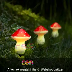 LED-es szolár lámpa gomba 3 db - melegfehér