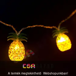 LED fényfüzér ananász 1,65 m - 10 LED - melegfehér - 2 x AA
