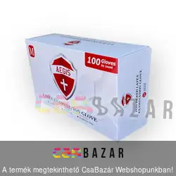 Gumikesztyű latex púderes M 100 db/doboz - Aegis